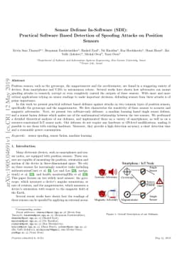 Sensor Defense In-Software (SDI):Practical Software Based Detection of
  Spoofing Attacks on Position Sensor