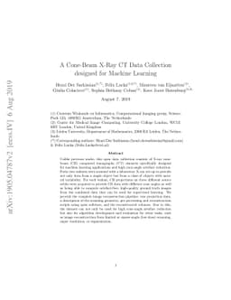 A Cone-Beam X-Ray CT Data Collection designed for Machine Learning