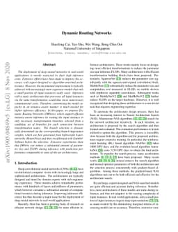 Dynamic Routing Networks