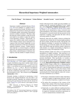 Hierarchical Importance Weighted Autoencoders