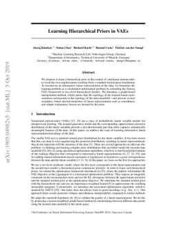Learning Hierarchical Priors in VAEs
