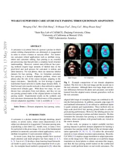 Weakly-supervised Caricature Face Parsing through Domain Adaptation