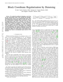 Block Coordinate Regularization by Denoising
