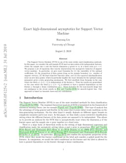 Exact high-dimensional asymptotics for Support Vector Machine