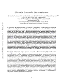 Adversarial Examples for Electrocardiograms