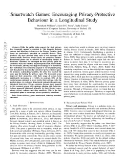 Smartwatch games: Encouraging privacy-protective behaviour in a
  longitudinal study