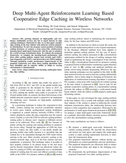 Deep Multi-Agent Reinforcement Learning Based Cooperative Edge Caching
  in Wireless Networks