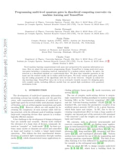 Programming multi-level quantum gates in disordered computing reservoirs
  via machine learning and TensorFlow