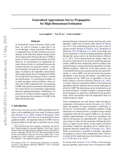 Generalized Approximate Survey Propagation for High-Dimensional
  Estimation