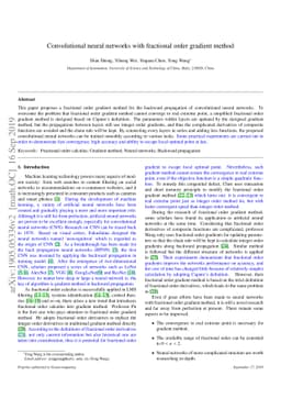 Convolutional neural networks with fractional order gradient method