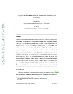 Adaptive Robust Optimization with Nearly Submodular Structure