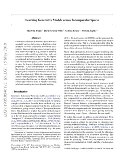 Learning Generative Models across Incomparable Spaces