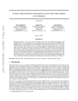 A self-organising eigenspace map for time series clustering