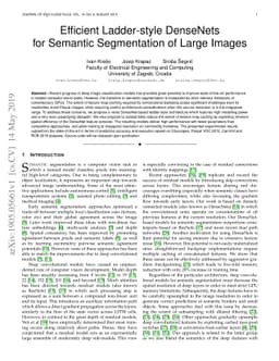 Efficient Ladder-style DenseNets for Semantic Segmentation of Large
  Images