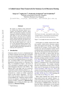 A Unified Linear-Time Framework for Sentence-Level Discourse Parsing