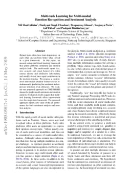 Multi-task Learning for Multi-modal Emotion Recognition and Sentiment
  Analysis