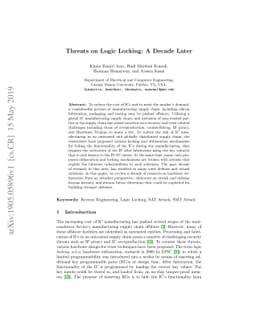 Threats on Logic Locking: A Decade Later