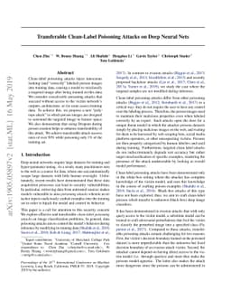 Transferable Clean-Label Poisoning Attacks on Deep Neural Nets