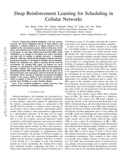 Deep Reinforcement Learning for Scheduling in Cellular Networks