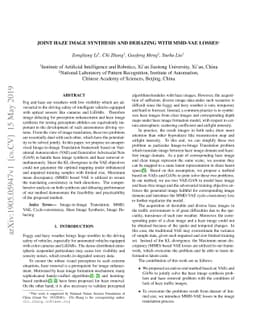 Joint haze image synthesis and dehazing with mmd-vae losses