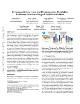 Demographic Inference and Representative Population Estimates from
  Multilingual Social Media Data