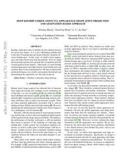 Deep Kinship Verification via Appearance-shape Joint Prediction and
  Adaptation-based Approach