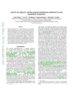 EasiCS: the objective and fine-grained classification method of cervical
  spondylosis dysfunction
