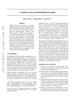 Geometric Losses for Distributional Learning