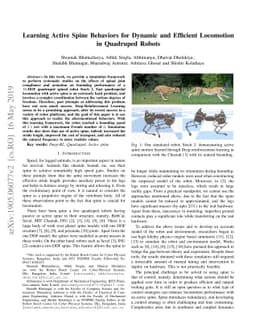 Learning Active Spine Behaviors for Dynamic and Efficient Locomotion in
  Quadruped Robots