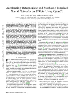 Accelerating Deterministic and Stochastic Binarized Neural Networks on
  FPGAs Using OpenCL