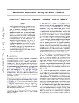 Distributional Reinforcement Learning for Efficient Exploration