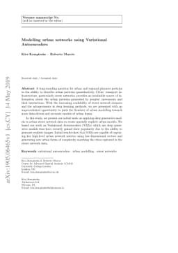 Modelling urban networks using Variational Autoencoders