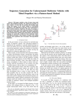 Trajectory Generation for Underactuated Multirotor Vehicles with Tilted
  Propellers via a Flatness-based Method
