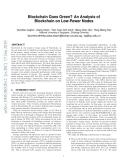 Blockchain Goes Green? An Analysis of Blockchain on Low-Power Nodes