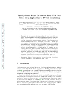 Quality-based Pulse Estimation from NIR Face Video with Application to
  Driver Monitoring