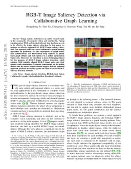 RGB-T Image Saliency Detection via Collaborative Graph Learning