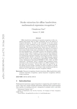 Stroke extraction for offline handwritten mathematical expression
  recognition