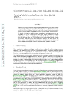 Identifying collaborators in large codebases