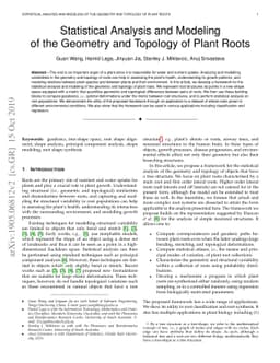 Statistical Analysis and Modeling of the Geometry and Topology of Plant
  Roots