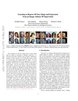 Learning to Regress 3D Face Shape and Expression from an Image without
  3D Supervision