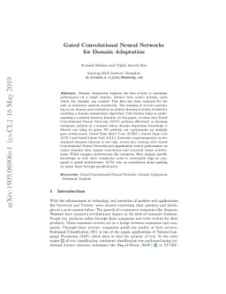 Gated Convolutional Neural Networks for Domain Adaptation