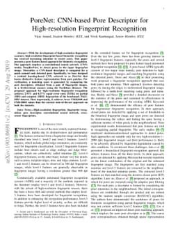 PoreNet: CNN-based Pore Descriptor for High-resolution Fingerprint
  Recognition