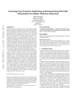 Learning from Context: Exploiting and Interpreting File Path Information
  for Better Malware Detection
