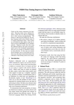 IMHO Fine-Tuning Improves Claim Detection