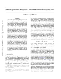 Efficient Optimization of Loops and Limits with Randomized Telescoping
  Sums