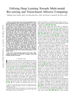 Utilizing Deep Learning Towards Multi-modal Bio-sensing and Vision-based
  Affective Computing