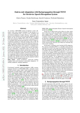 End-to-end Adaptation with Backpropagation through WFST for On-device
  Speech Recognition System
