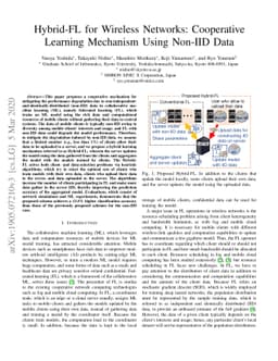 Hybrid-FL for Wireless Networks: Cooperative Learning Mechanism Using
  Non-IID Data