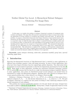 Neither Global Nor Local: A Hierarchical Robust Subspace Clustering For
  Image Data