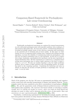 Comparison-Based Framework for Psychophysics: Lab versus Crowdsourcing